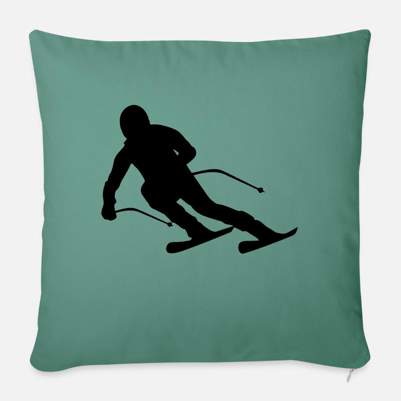 Skiing tribal male de - Sofakissenbezug 45 x 45 cm - Tanngrün