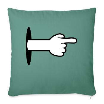 hole wall floor arm hand cartoon cartoon pointing show - Sofa pillowcase 17,3'' x 17,3'' (45 x 45 cm) - cypress green - Front