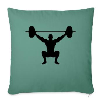 drawing vector weightlifting sport weightlifter - Sofa pillowcase 17,3'' x 17,3'' (45 x 45 cm) - cypress green - Front
