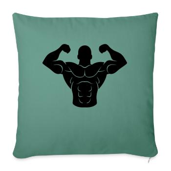 fitness man muscle - Sofakissenbezug 45 x 45 cm - Tanngrün - Vorne
