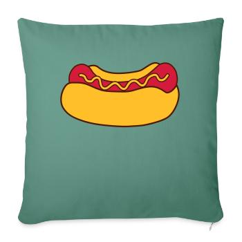 Saucisses hot-dog - Housse de coussin décorative 45 x 45 cm - vert sapin - Devant