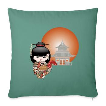 Sunset - Sofa pillowcase 17,3'' x 17,3'' (45 x 45 cm) - cypress green - Front