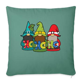 Ho Ho Ho Gnome - Housse de coussin décorative 45 x 45 cm - vert sapin - Devant