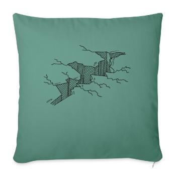 Crack in the floor black and white drawing - Sofa pillowcase 17,3'' x 17,3'' (45 x 45 cm) - cypress green - Front