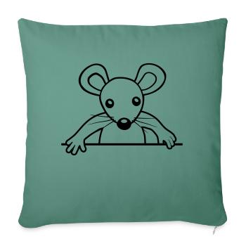 Cute behind the wall - Sofa pillowcase 17,3'' x 17,3'' (45 x 45 cm) - cypress green - Front