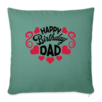 Joyeux anniversaire papa - Housse de coussin décorative 45 x 45 cm - vert sapin - Devant