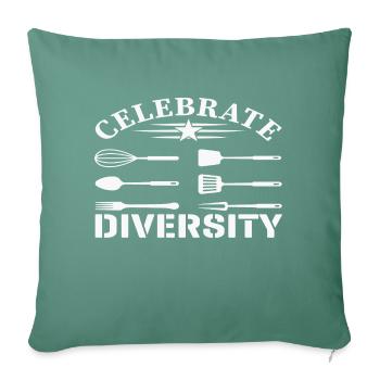Celebrate Diversity - Sofakissenbezug 45 x 45 cm - Tanngrün - Vorne