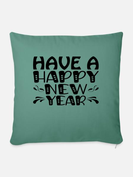 Have a Happy New Year - Sofakissenbezug 45 x 45 cm - Tanngrün