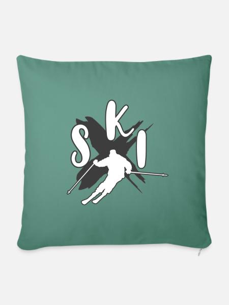 skifahren - Sofakissenbezug 45 x 45 cm - Tanngrün