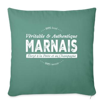 Marnais de la Marne - Housse de coussin décorative 45 x 45 cm - vert sapin - Devant