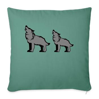 Wolf pack - Sofa pillowcase 17,3'' x 17,3'' (45 x 45 cm) - cypress green - Front