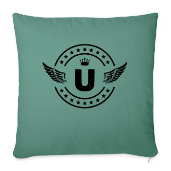 Armoiries U - Housse de coussin décorative 45 x 45 cm - vert sapin - Devant