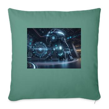 Synthèse de l’avenir de la technologie - Housse de coussin décorative 45 x 45 cm - vert sapin - Devant