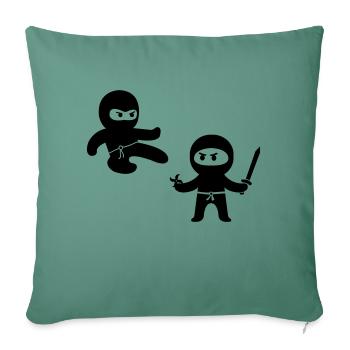 Ninjas - Sofa pillowcase 17,3'' x 17,3'' (45 x 45 cm) - cypress green - Front