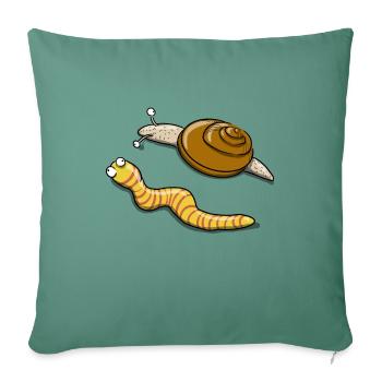 Snail and caterpillar - Sofa pillowcase 17,3'' x 17,3'' (45 x 45 cm) - cypress green - Front