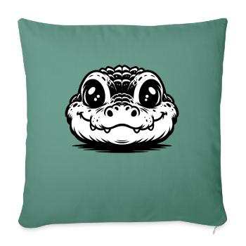Crocodile - Housse de coussin décorative 45 x 45 cm - vert sapin - Devant