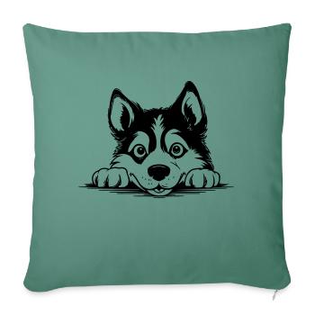 Siberian Husky - Sofa pillowcase 17,3'' x 17,3'' (45 x 45 cm) - cypress green - Front