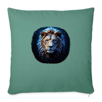 Signe du zodiaque Lion - Housse de coussin décorative 45 x 45 cm - vert sapin - Devant