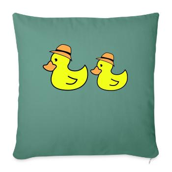Chapeau de canard - Housse de coussin décorative 45 x 45 cm - vert sapin - Devant