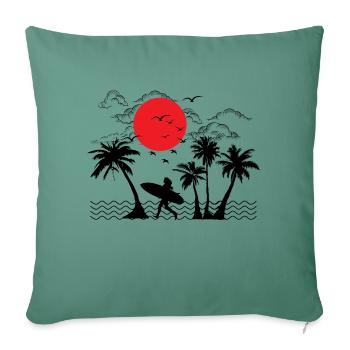 SUMMER surf beach - Sofa pillowcase 17,3'' x 17,3'' (45 x 45 cm) - cypress green - Front