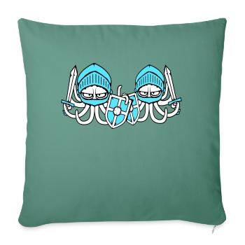 2 Octopus Knight Team Medieval Shield Sword - Sofa pillowcase 17,3'' x 17,3'' (45 x 45 cm) - cypress green - Front