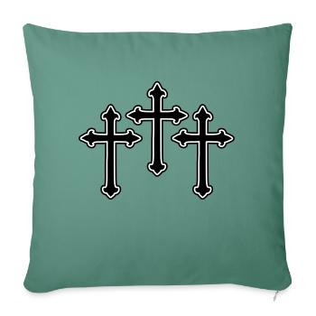 Cross Symbol Christianity - Sofa pillowcase 17,3'' x 17,3'' (45 x 45 cm) - cypress green - Front