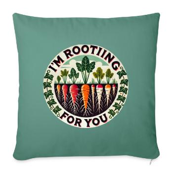 Rootin' Carrot Patch Round - Sofa pillowcase 17,3'' x 17,3'' (45 x 45 cm) - cypress green - Front