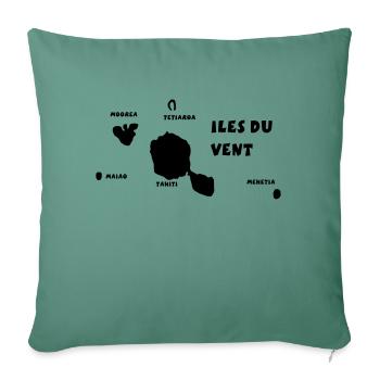 Polynesie Francaise - Housse de coussin décorative 45 x 45 cm - vert sapin - Devant