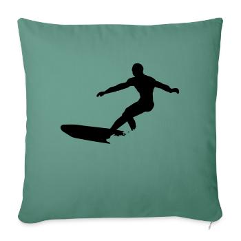 surf longboard - Housse de coussin décorative 45 x 45 cm - vert sapin - Devant