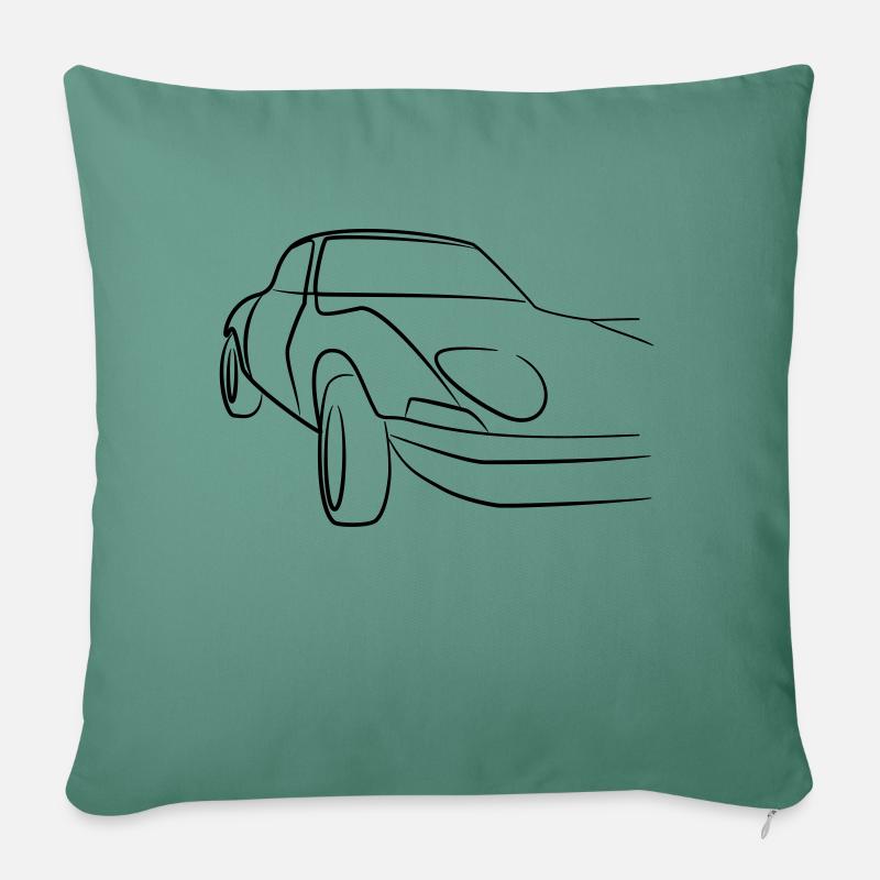 Oldtimer Sportwagen Tribal - Sofakissenbezug 45 x 45 cm - Tanngrün