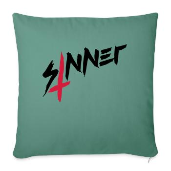 Sinner cross upside down - Sofa pillowcase 17,3'' x 17,3'' (45 x 45 cm) - cypress green - Front