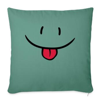 Cheeky comic face - Sofa pillowcase 17,3'' x 17,3'' (45 x 45 cm) - cypress green - Front