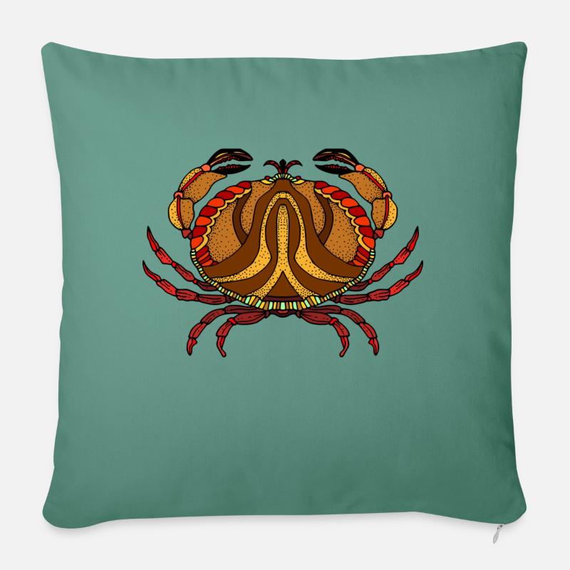 Crab - Sofa pillowcase 17,3'' x 17,3'' (45 x 45 cm) - cypress green