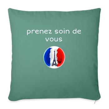 prenez soin de vous - Housse de coussin décorative 45 x 45 cm - vert sapin - Devant