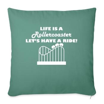Rollercoaster montagnes russes - Housse de coussin décorative 45 x 45 cm - vert sapin - Devant