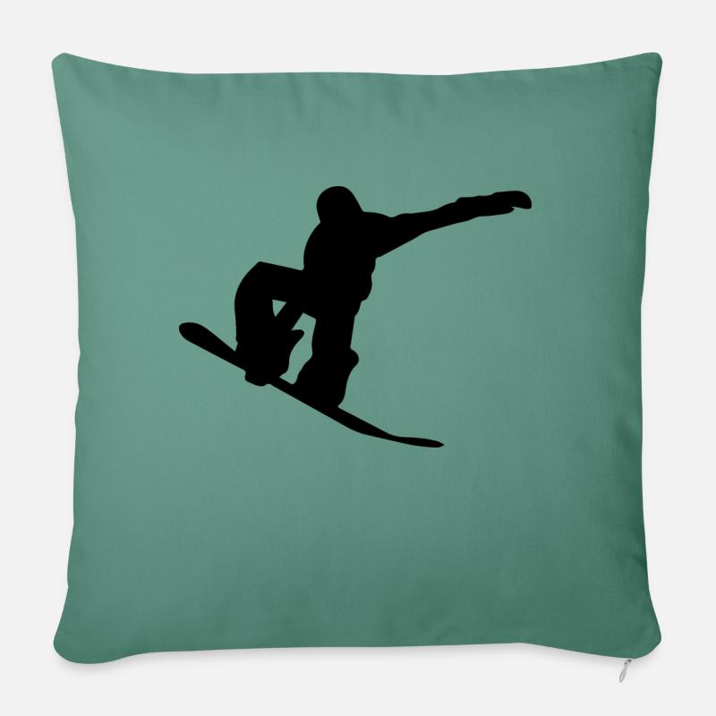 Snowboard Snowboarder - Sofakissenbezug 45 x 45 cm - Tanngrün