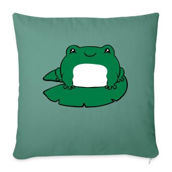 Frog on water lily - Sofa pillowcase 17,3'' x 17,3'' (45 x 45 cm) - cypress green - Front