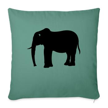 Éléphant - Housse de coussin décorative 45 x 45 cm - vert sapin - Devant
