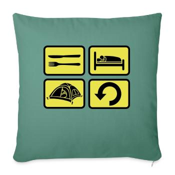 Repeat wilderness camping daily - Sofa pillowcase 17,3'' x 17,3'' (45 x 45 cm) - cypress green - Front