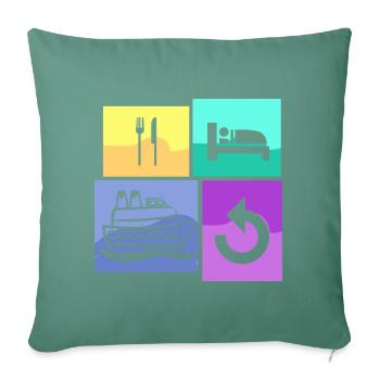 Family Cruise - Sofa pillowcase 17,3'' x 17,3'' (45 x 45 cm) - cypress green - Front