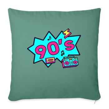 90er Jahre 90´s nineties ninety neunziger - Sofakissenbezug 45 x 45 cm - Tanngrün - Vorne