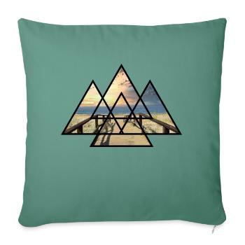 T-Shirt Triangle Beach Holiday Sea Gift Holidays - Sofa pillowcase 17,3'' x 17,3'' (45 x 45 cm) - cypress green - Front