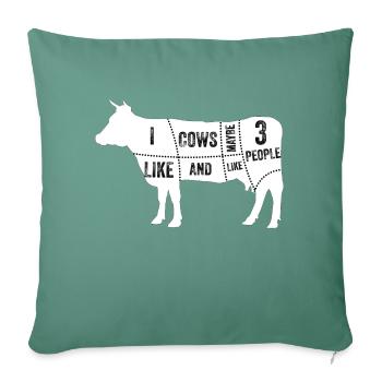 I like cows and maybe like 3 people - Sofa pillowcase 17,3'' x 17,3'' (45 x 45 cm) - cypress green - Front