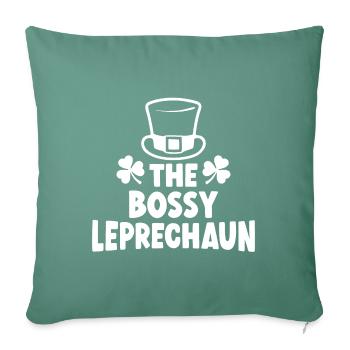 Le lutin autoritaire - Housse de coussin décorative 45 x 45 cm - vert sapin - Devant