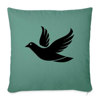 Fliegende Taube im Himmel - Illustration - Sofakissenbezug 45 x 45 cm - Tanngrün - Vorne
