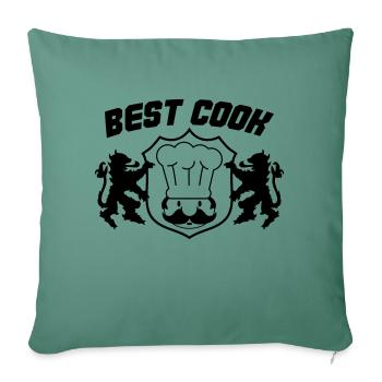 Meilleur cuisinier - Housse de coussin décorative 45 x 45 cm - vert sapin - Devant