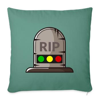 Traffic light Rest in Peace RIP - Sofa pillowcase 17,3'' x 17,3'' (45 x 45 cm) - cypress green - Front