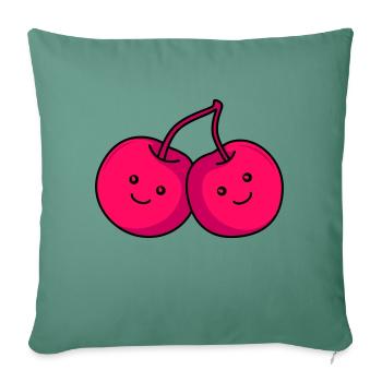 Cherries Comic - Sofa pillowcase 17,3'' x 17,3'' (45 x 45 cm) - cypress green - Front