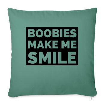 Les fous me font sourire - Housse de coussin décorative 45 x 45 cm - vert sapin - Devant