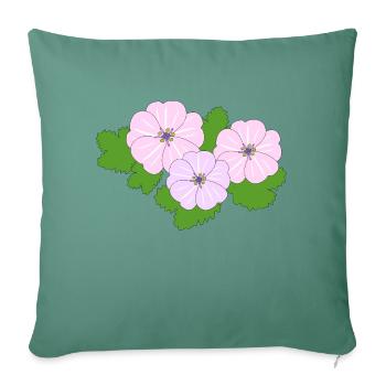 Beautiful mallow - Sofa pillowcase 17,3'' x 17,3'' (45 x 45 cm) - cypress green - Front